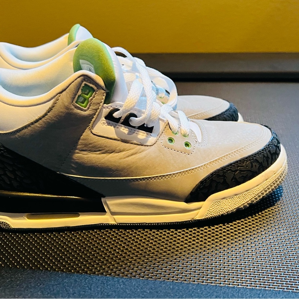 Air Jordan White and Green Sneakers